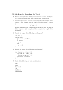 CS 101: Practice Questions for Test 1
