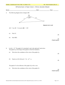 IB Practice Exam: 11 Paper 2 Zone 1 – 90 min, Calculator Allowed Na
