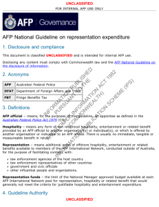 AFP National Guideline on representation expenditure