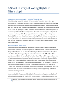 A Short History of Voting Rights in Mississippi