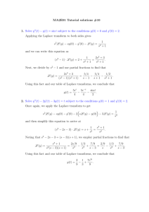 MA2E01 Tutorial solutions #10 1. Solve y (t)