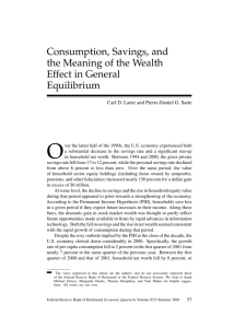 Consumption, Savings, and the Meaning of the Wealth Effect in
