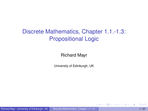 Discrete Mathematics, Chapter 1.1.