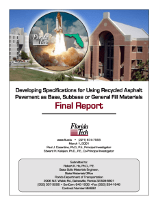 Final Report - Florida Department of Transportation