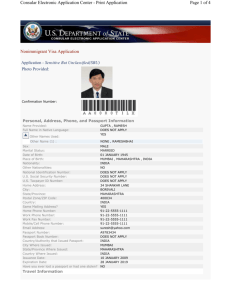 Sample DS-160 Form - US visa application form