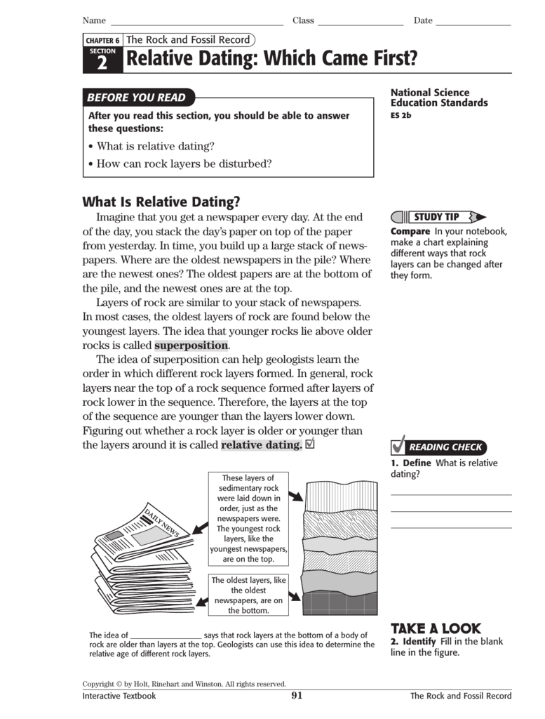 Relative Dating Which Rock Layer Formed First Worksheet Answer Key + My