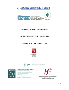 reference document - Critical Care Nutrition