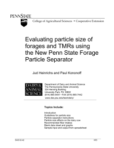 Evaluating particle size of forages and TMRs using the New Penn