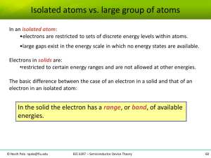 Isolated atoms vs. large group of atoms