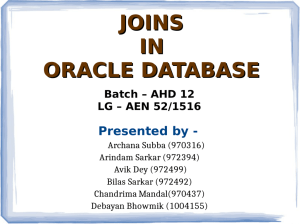 JOINS IN ORACLE DATABASE