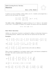 Matrix addition and multiplication worksheet
