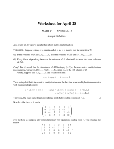 Class worksheet with sample solutions