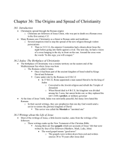 Chapter 36: The Origins and Spread of Christianity