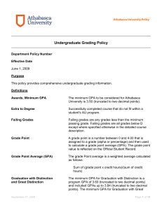 Undergraduate Grading Policy - Office of the University Secretariat