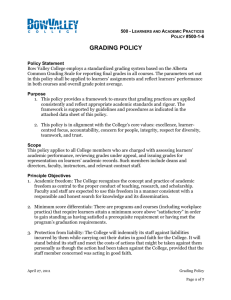 grading policy - Bow Valley College
