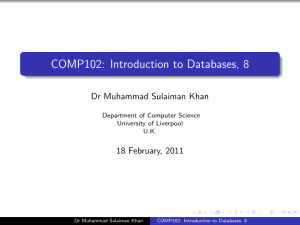 COMP102: Introduction to Databases, 8