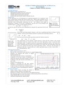 Characterization of Weak Acids