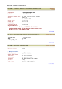 Alfa Aesar, Lancaster Synthesis MSDS