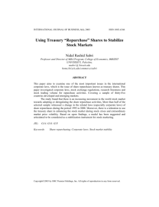 Treasury Stock as an instrument to stabilize stock market