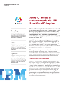 Acuity ICT meets all customer needs with IBM SmartCloud Enterprise