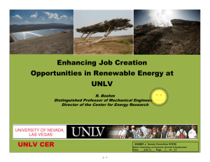 Enhancing Job Creation Opportunities in Renewable Energy at UNLV