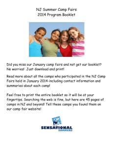 NJ Summer Camp Fairs 2014 Program Booklet