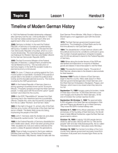 Timeline of Modern German History