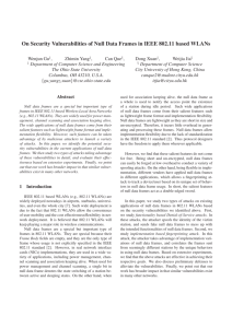 On Security Vulnerabilities of Null Data Frames in IEEE 802.11