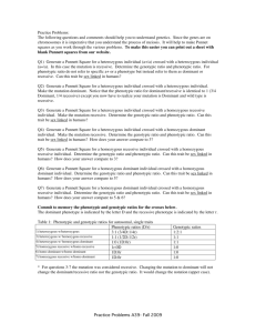 39 correct practice genetic problems