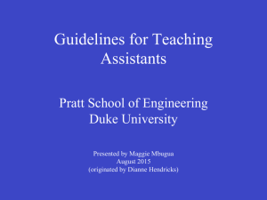 Pratt TA Training Presentation - Duke MEMS