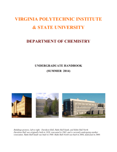Fall 2014 CHEM Handbook - Chemistry | Virginia Tech
