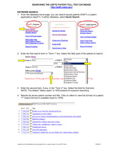 SEARCHING THE USPTO WEB PATENT DATABASE