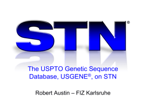 The USPTO Genetic Sequence Database, USGENE, on STN