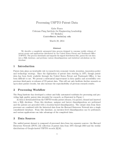 Processing USPTO Patent Data - Fung Institute for Engineering