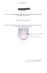 A Study on the Differences between Historical Cost Accounting And