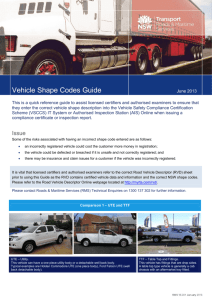 Vehicle Shape Codes Guide - Roads and Maritime Services