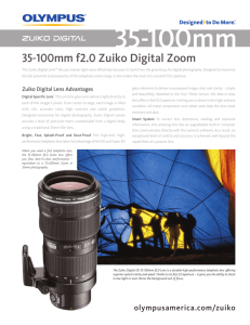 35-100mm f2.0 Zuiko Digital Zoom Sell Sheet