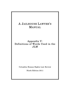 Definitions of Words Used in the JLM