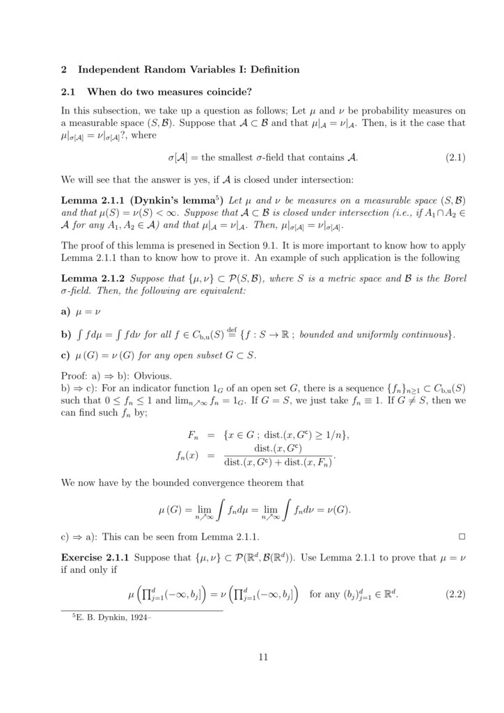 Definition 2 1 When Do Two Measures Coincide