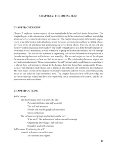 CHAPTER 2: THE SOCIAL SELF CHAPTER OVERVIEW CHAPTER