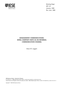 MANAGEMENT COMMUNICATIONS: INTRA