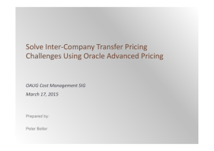 Solve Intra-Company Transfer Pricing Challenges Using Oracle