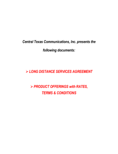 Central Texas Rates, Terms and Conditions