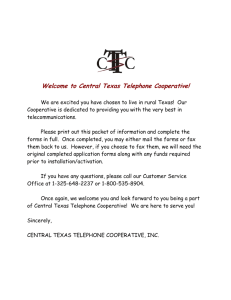 Membership Application - Central Texas Telephone Cooperative, Inc.