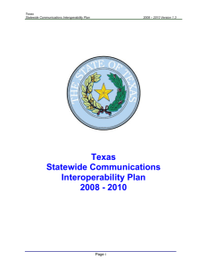 Texas Statewide Communications Interoperability Plan