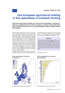 One European agricultural holding in five specialises in livestock