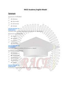 RACE Academy English Model Synonym