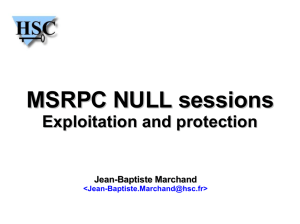MSRPC NULL sessions - Herve Schauer Consultants