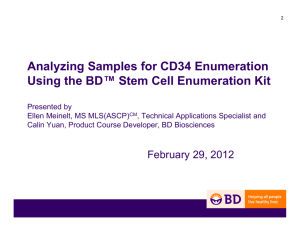 Analyzing Samples for CD34 Enumeration Using