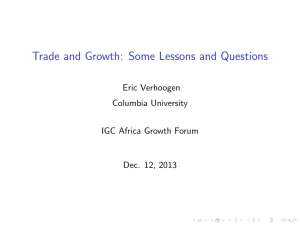 Trade and Growth: Some Lessons and Questions